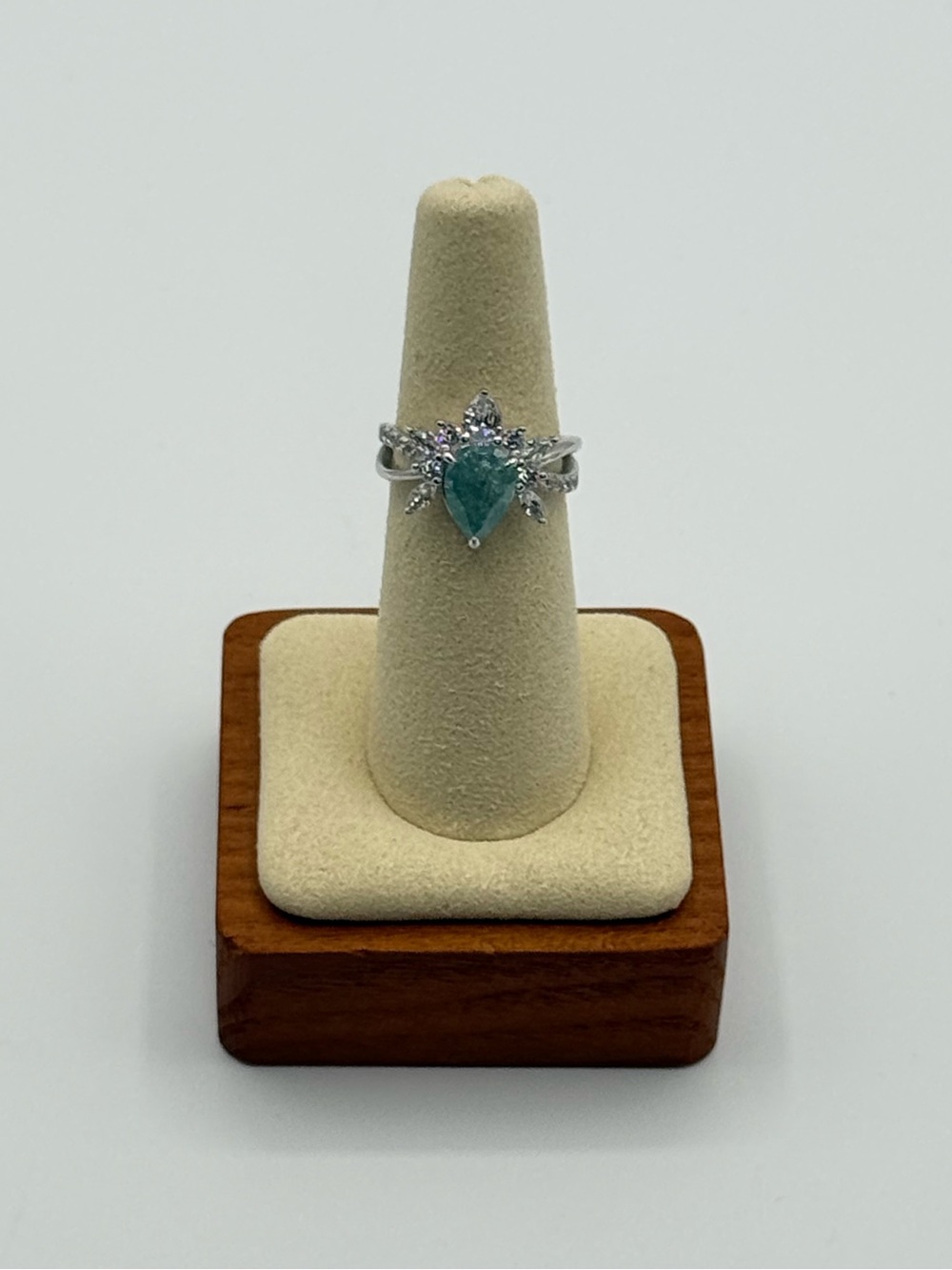 Bomb Party "The Sterling Club" LB Turquoise Ice Crystal .925 Solid SS Size 6 - Picture 3 of 8